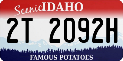 ID license plate 2T2092H