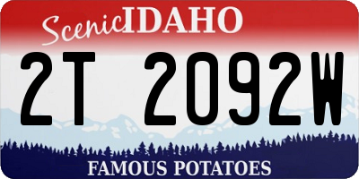 ID license plate 2T2092W