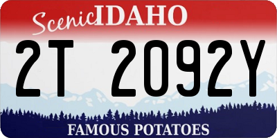 ID license plate 2T2092Y