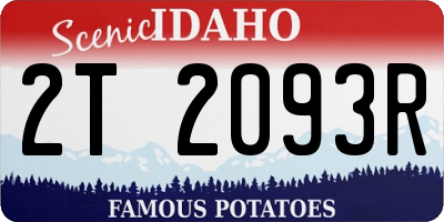 ID license plate 2T2093R