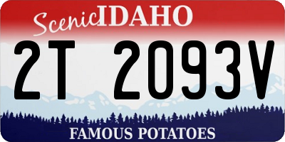 ID license plate 2T2093V