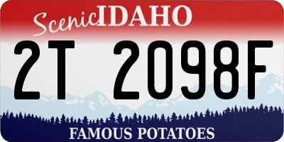 ID license plate 2T2098F