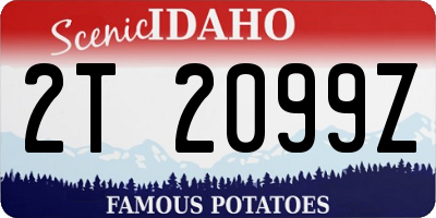 ID license plate 2T2099Z