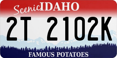 ID license plate 2T2102K