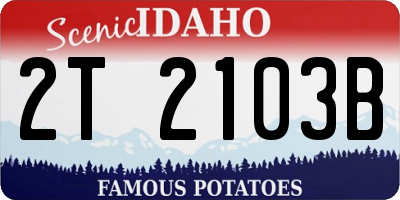 ID license plate 2T2103B