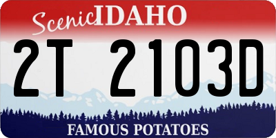ID license plate 2T2103D