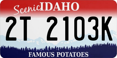 ID license plate 2T2103K