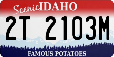 ID license plate 2T2103M