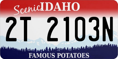 ID license plate 2T2103N