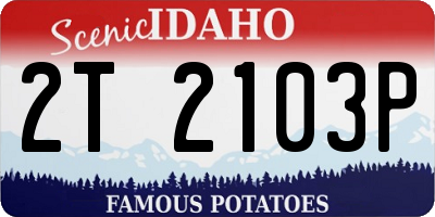 ID license plate 2T2103P