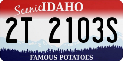 ID license plate 2T2103S