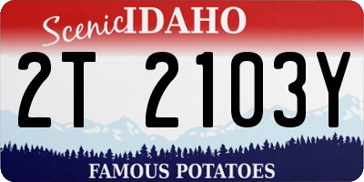 ID license plate 2T2103Y