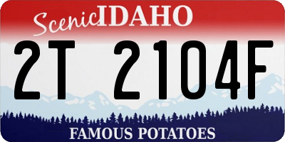 ID license plate 2T2104F