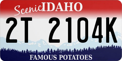 ID license plate 2T2104K