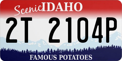 ID license plate 2T2104P