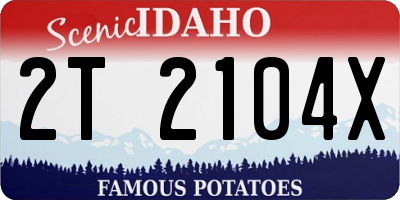 ID license plate 2T2104X