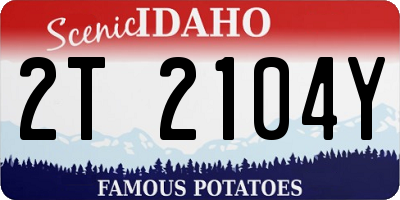 ID license plate 2T2104Y