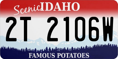 ID license plate 2T2106W