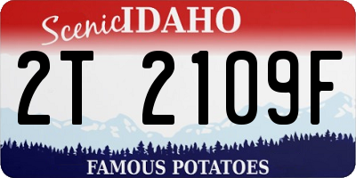 ID license plate 2T2109F