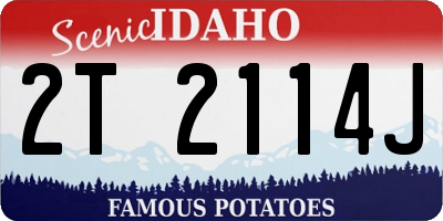 ID license plate 2T2114J