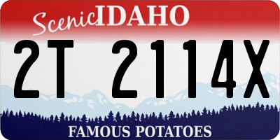 ID license plate 2T2114X
