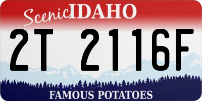 ID license plate 2T2116F