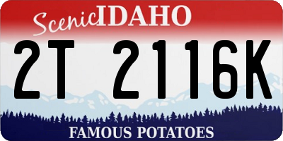 ID license plate 2T2116K