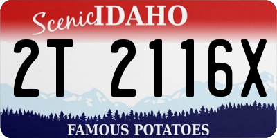 ID license plate 2T2116X