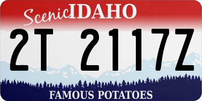 ID license plate 2T2117Z