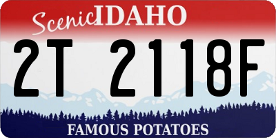 ID license plate 2T2118F
