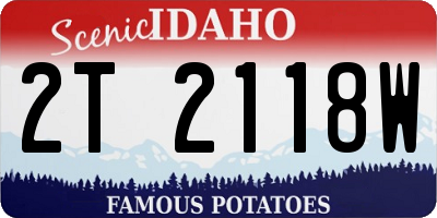 ID license plate 2T2118W