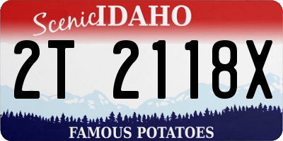 ID license plate 2T2118X