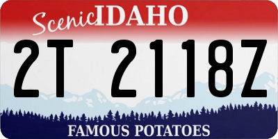 ID license plate 2T2118Z