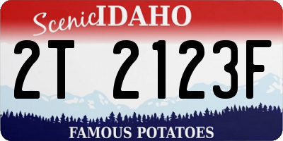 ID license plate 2T2123F