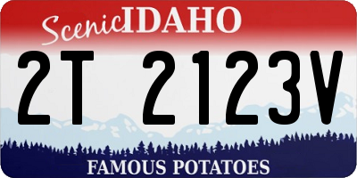 ID license plate 2T2123V