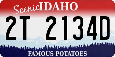 ID license plate 2T2134D