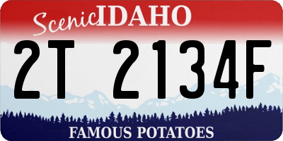 ID license plate 2T2134F