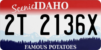 ID license plate 2T2136X
