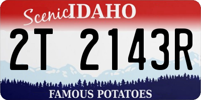 ID license plate 2T2143R