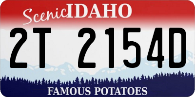 ID license plate 2T2154D