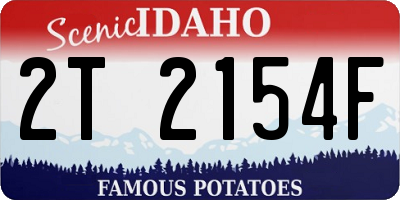 ID license plate 2T2154F