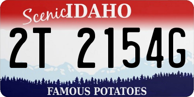 ID license plate 2T2154G