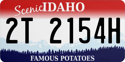 ID license plate 2T2154H