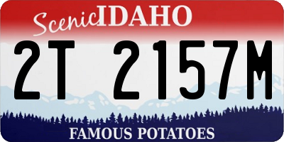 ID license plate 2T2157M