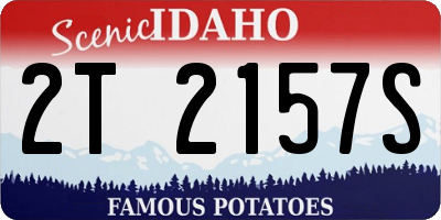 ID license plate 2T2157S