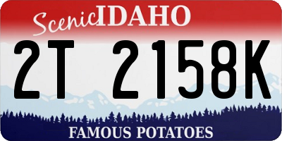 ID license plate 2T2158K