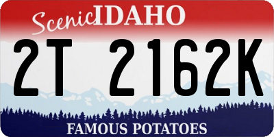 ID license plate 2T2162K