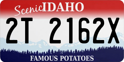 ID license plate 2T2162X