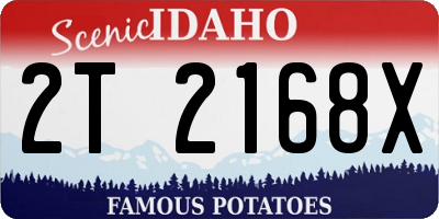 ID license plate 2T2168X