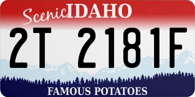 ID license plate 2T2181F